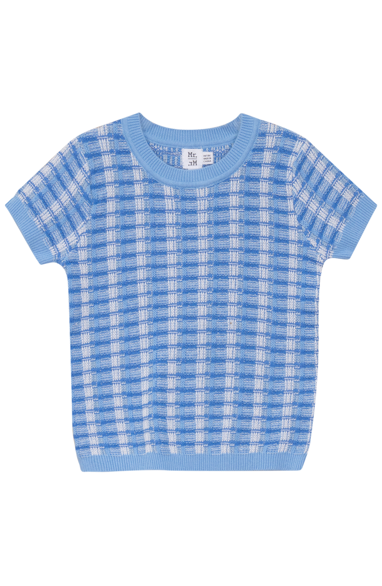 Mr. Mr. Basket Weave Short Sleeve Knit Sweater, Main, color, Light Blue