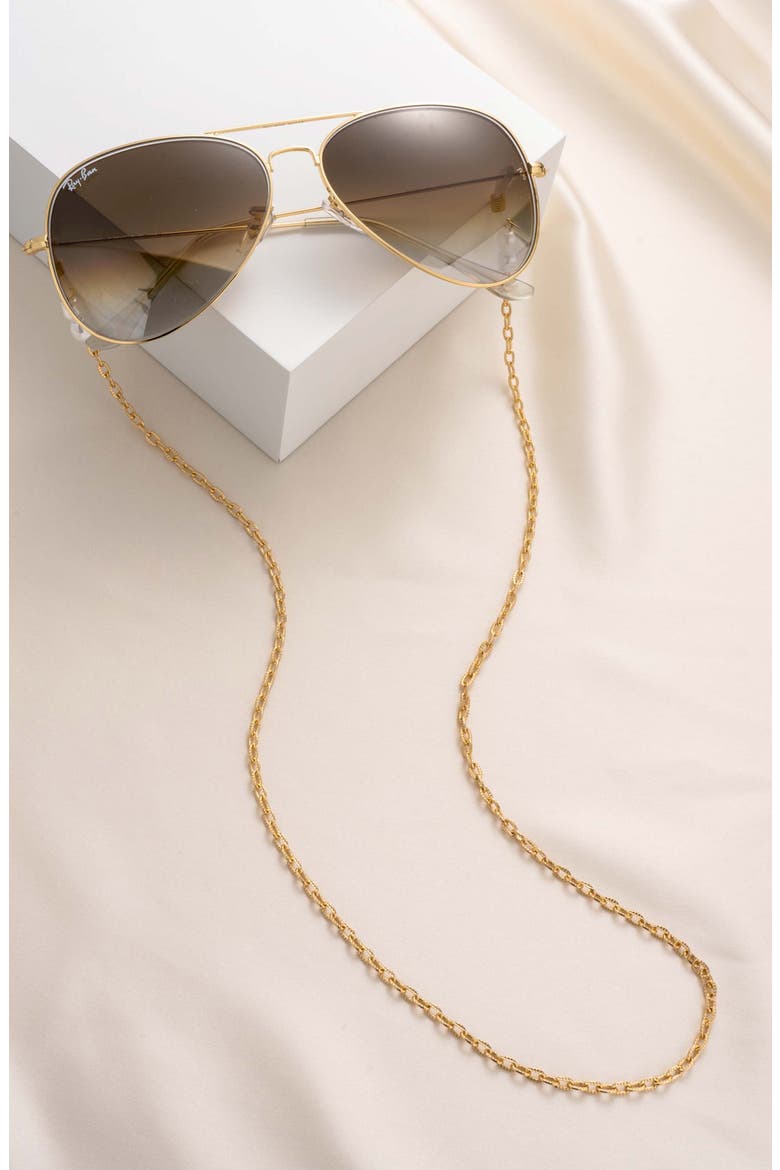Imitation Pearl Eyeglass Chain, Alternate, color, GOLD