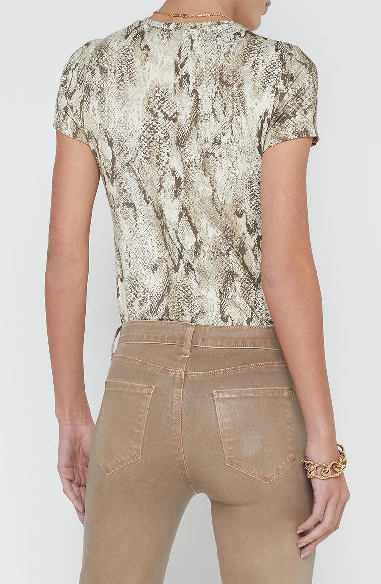 L'AGENCE Ressi Snakeskin Print Top, Alternate, color, Tan Multi Snake