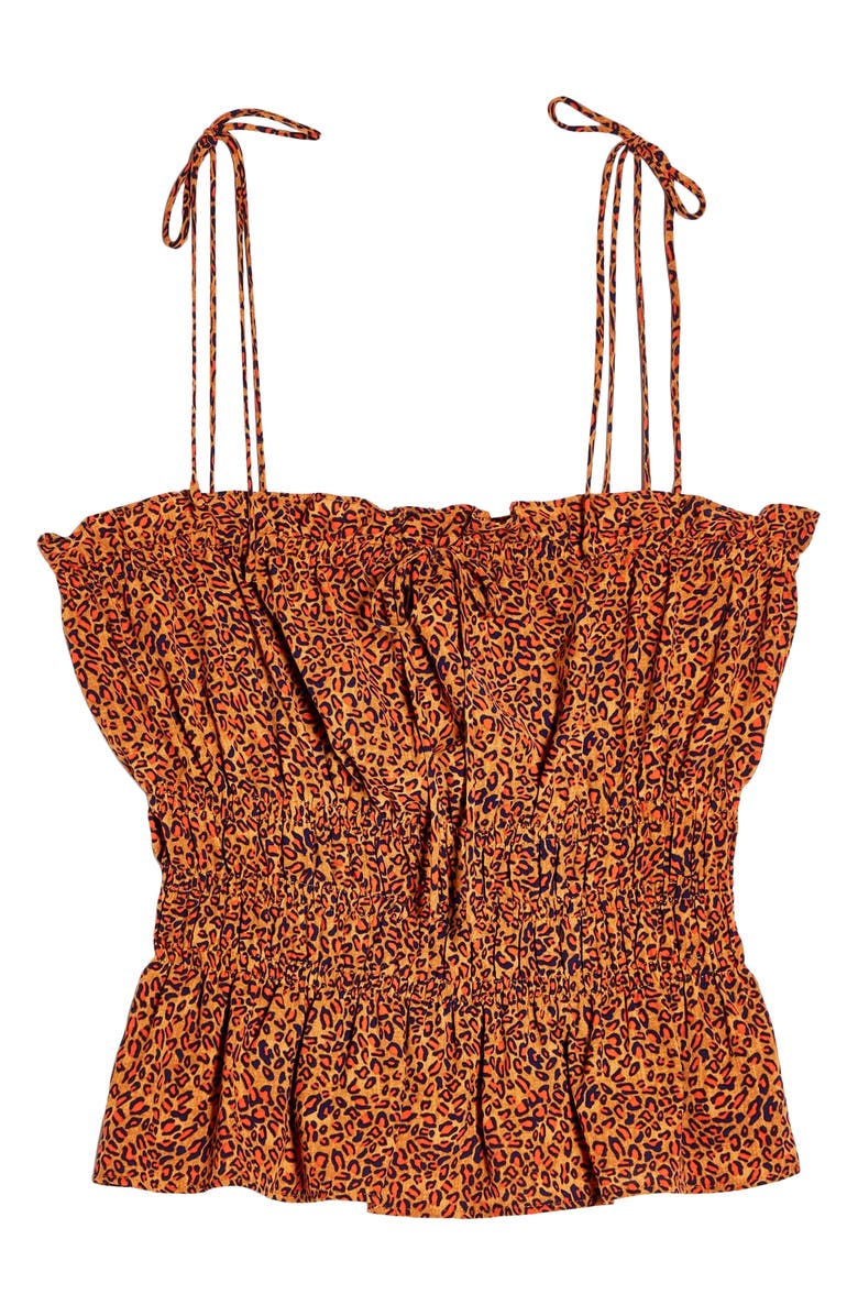 Topshop Shirred Peplum Camisole, Alternate, color, 