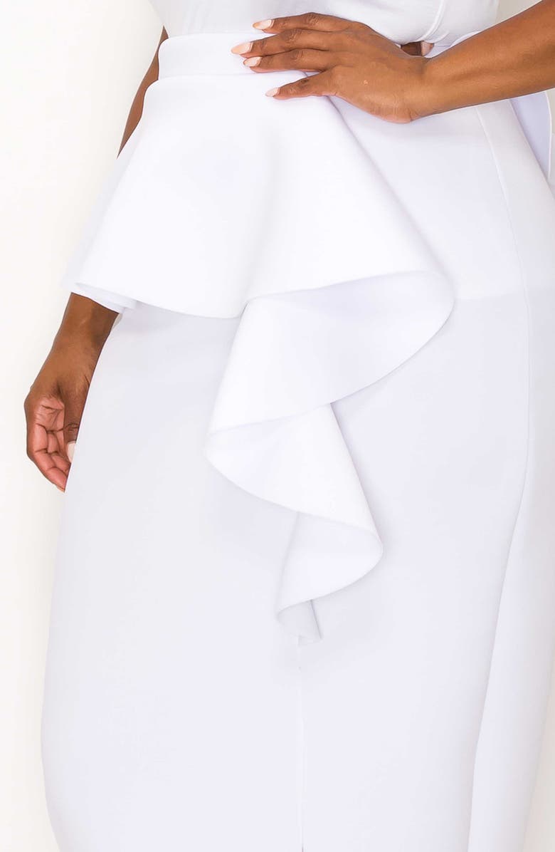 L I V D Ruffle Peplum Midi Skirt, Alternate, color,