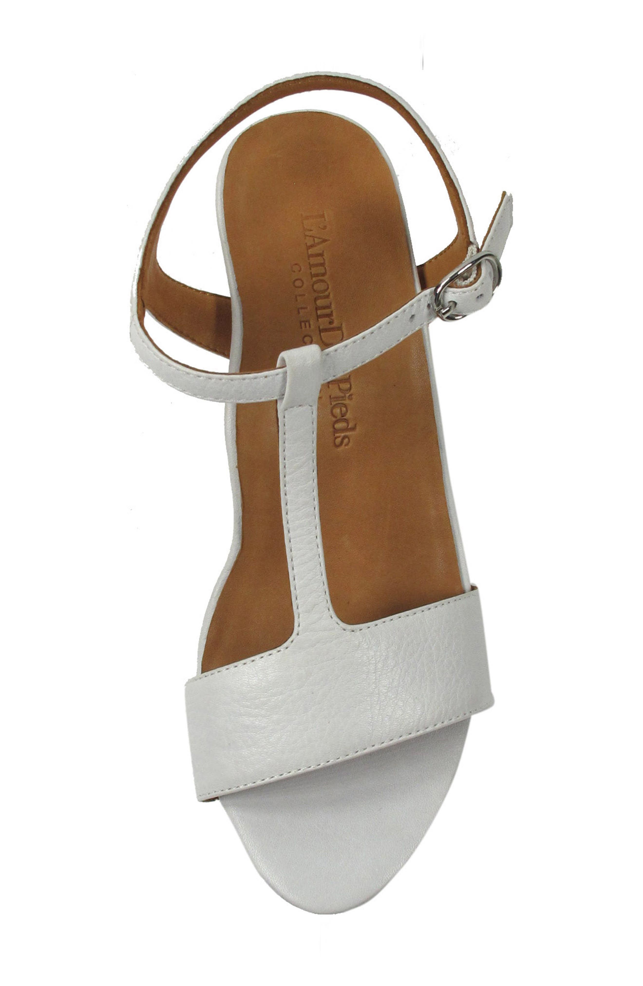 L'Amour des Pieds'Idelle' Platform Wedge Sandal, Alternate, color, WHITE LEATHER