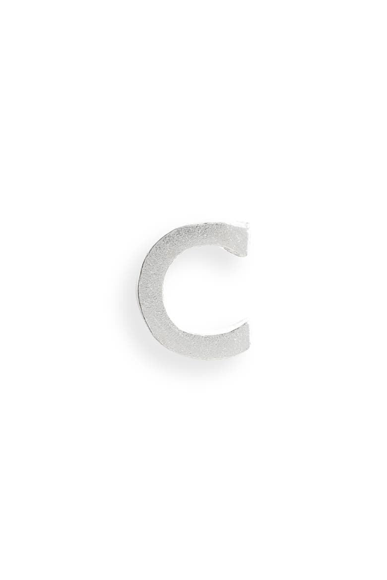 Tiny Initial Stud Earring, Main, color, STERLING SILVER-C