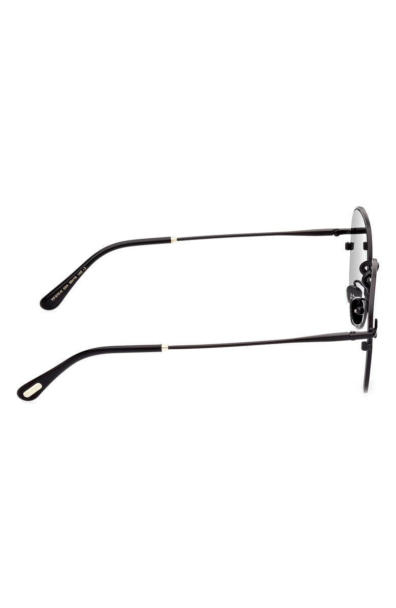 TOM FORD Round 56mm Sunglasses, Alternate, color, Matte Black / Smoke