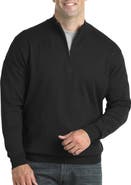 Harbor Bay by DXL Big & Tall Quarter-Zip Pullover Sweater