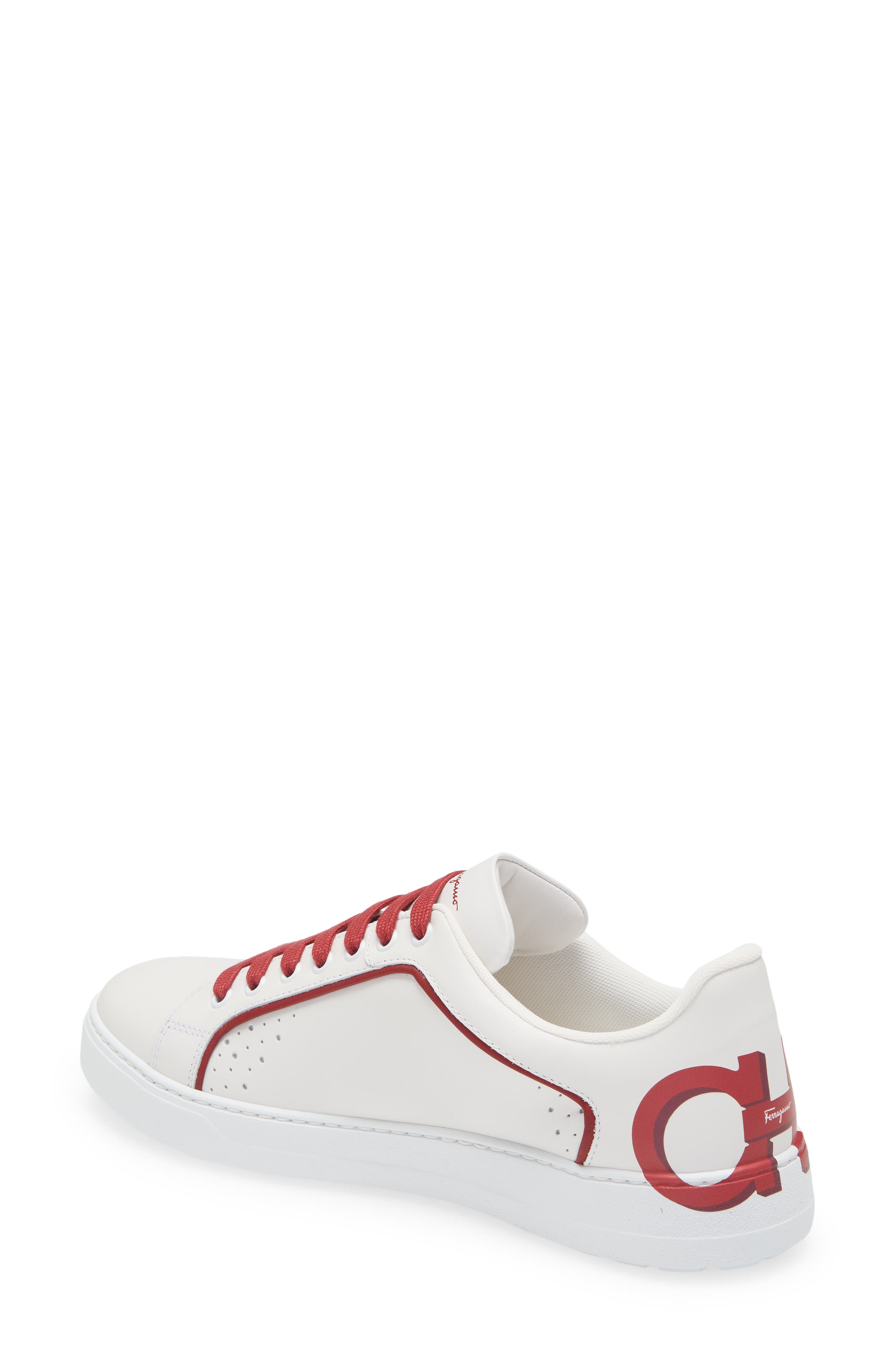 Salvatore Ferragamo Manhattan Sneaker, Alternate, color, BIANCO/ ROUGUE