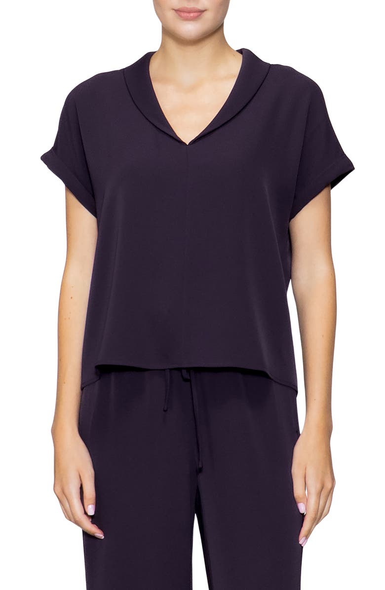 MELLODAY Collared Top, Main, color, Plum Perfect