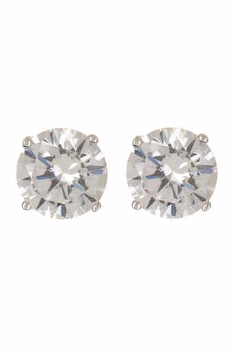 NORDSTROM RACK Sterling Silver Round Cut CZ Studs - 8.00 ctw