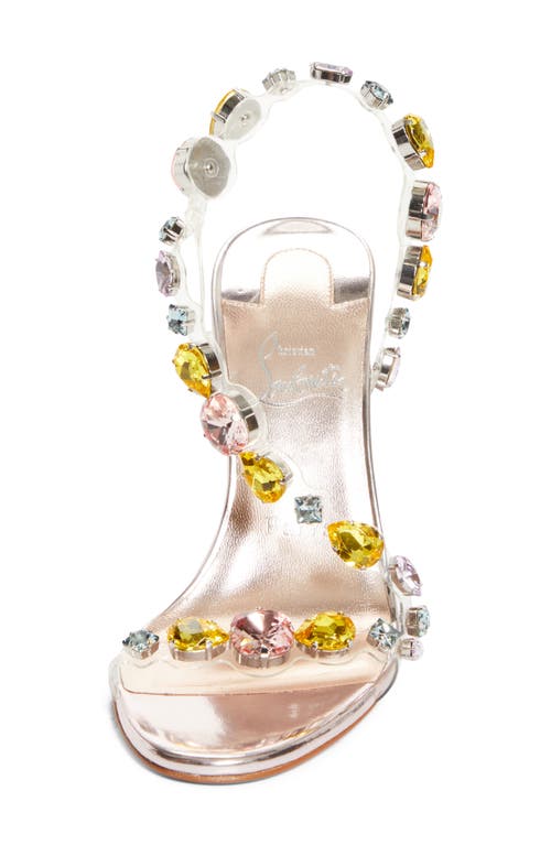 Christian Louboutin Rosa Z Crystal Embellished Transparent Slingback Sandal In Multi