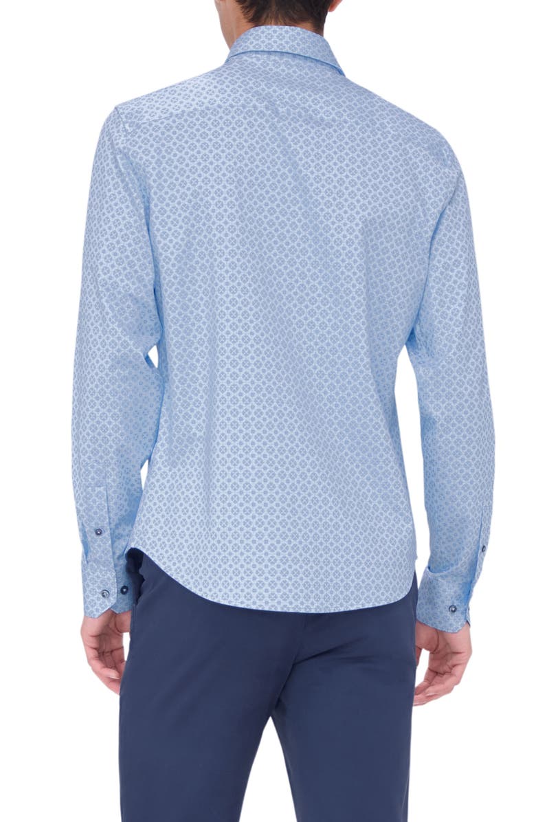 Bugatchi Jimmy OoohCotton<sup>®</sup> Medallion Print Button-Up Shirt, Alternate, color, 