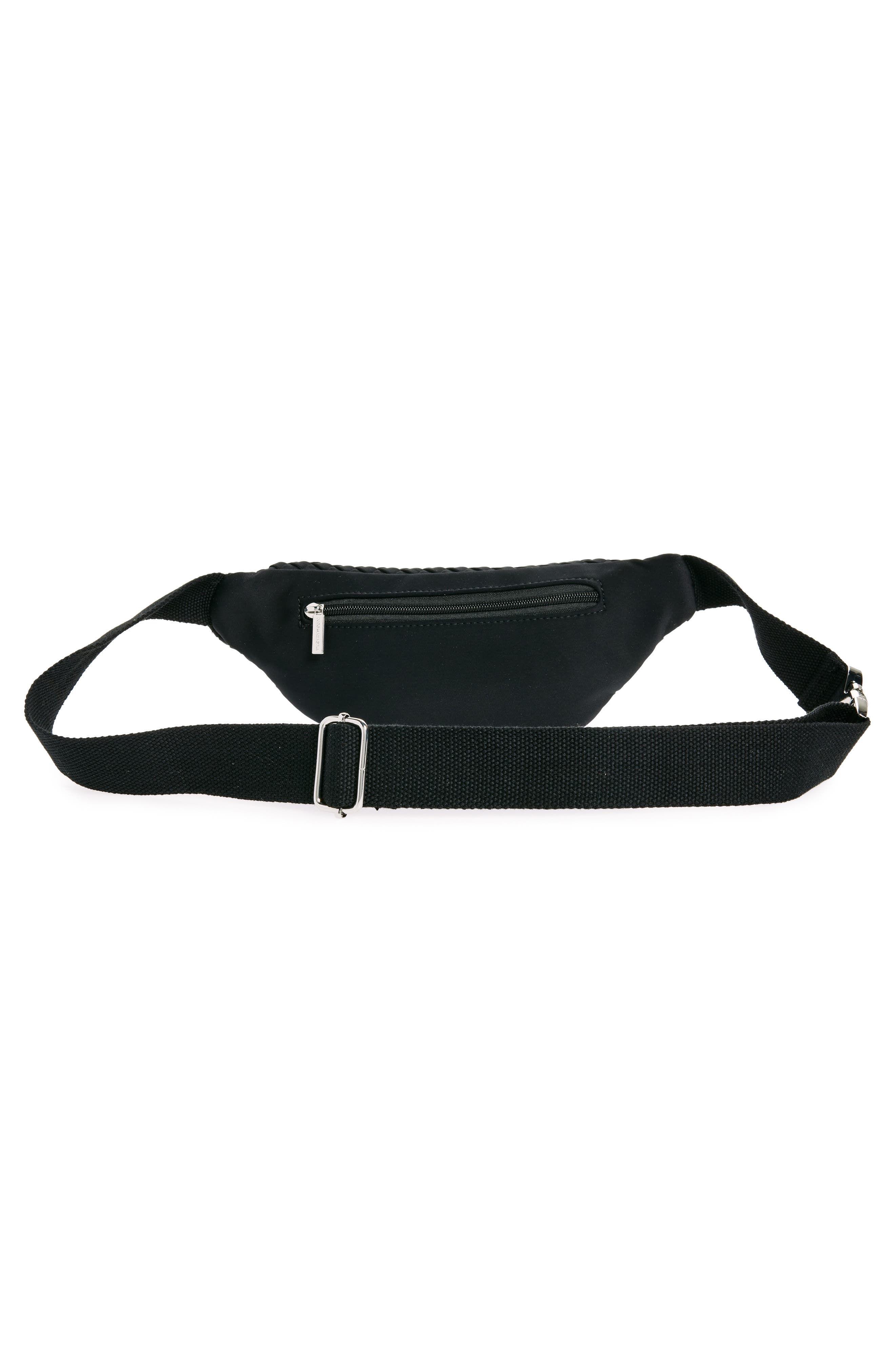 BCBG Quilted Belt Bag, Alternate, color, Black