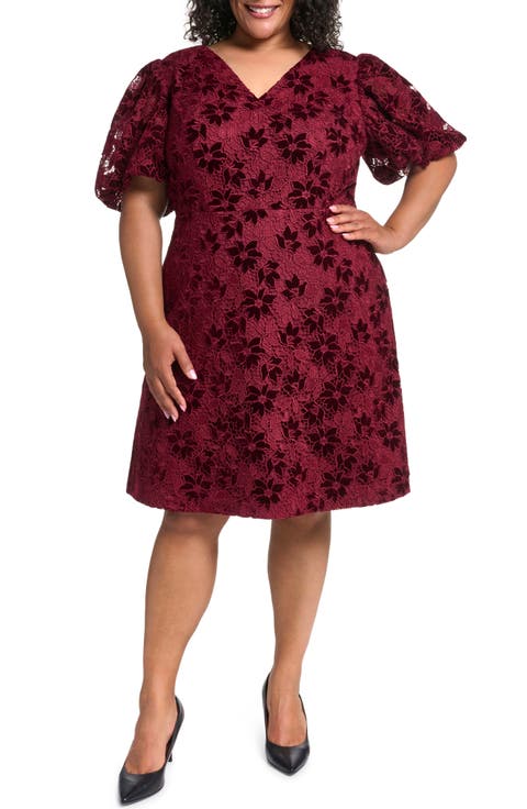 Lace & Velvet A-Line Dress
