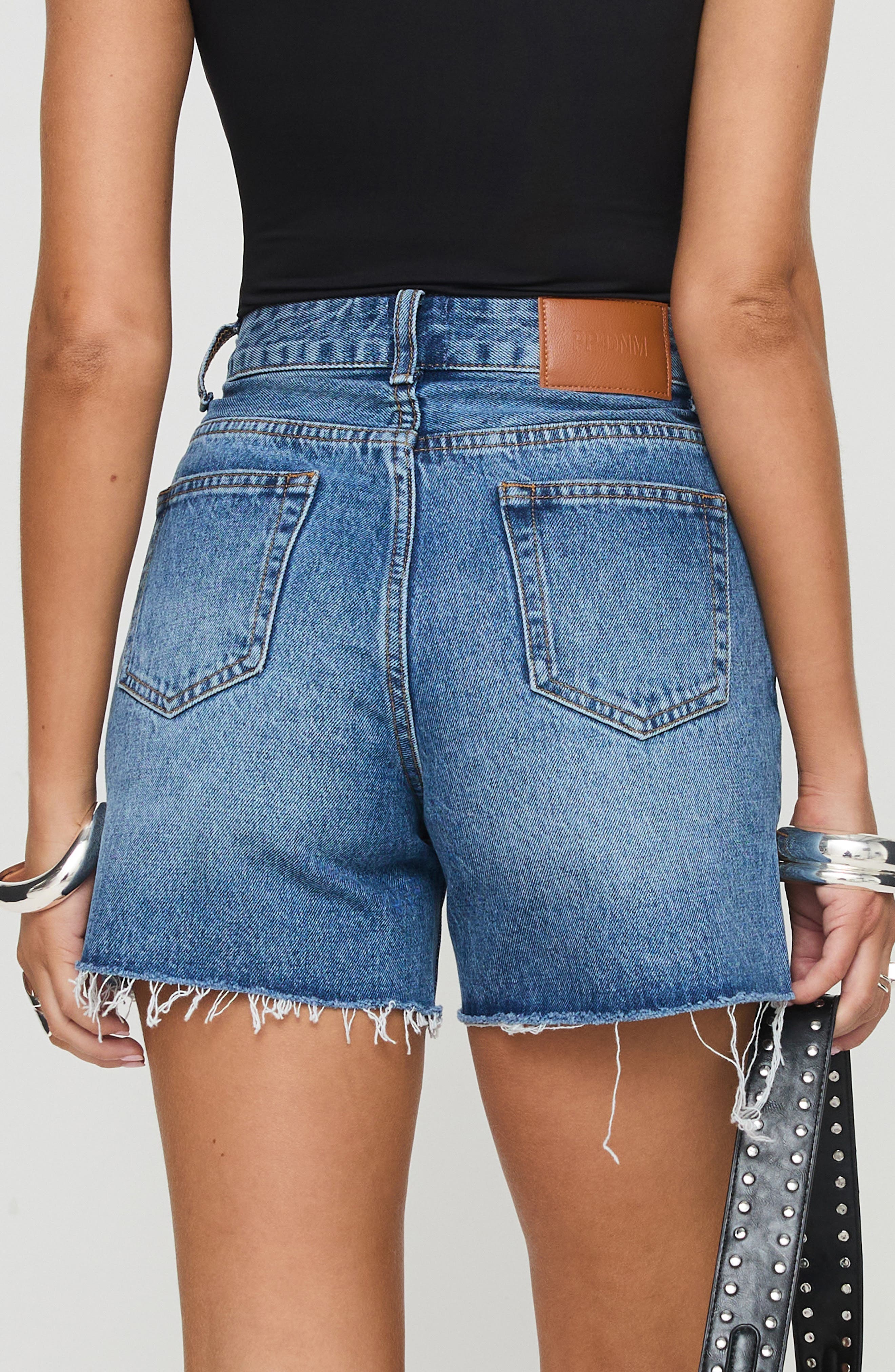 Princess Polly Hayelle High Waist Denim Cutoff Shorts (Women) | Nordstrom