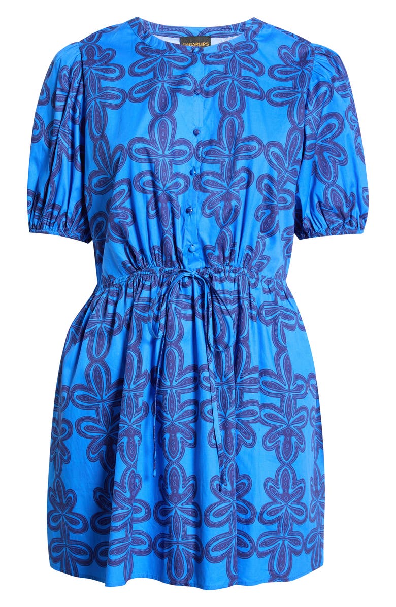 SUGARLIPS Romery Puff Sleeve Dress, Main, color, Blue-Navy-Mul