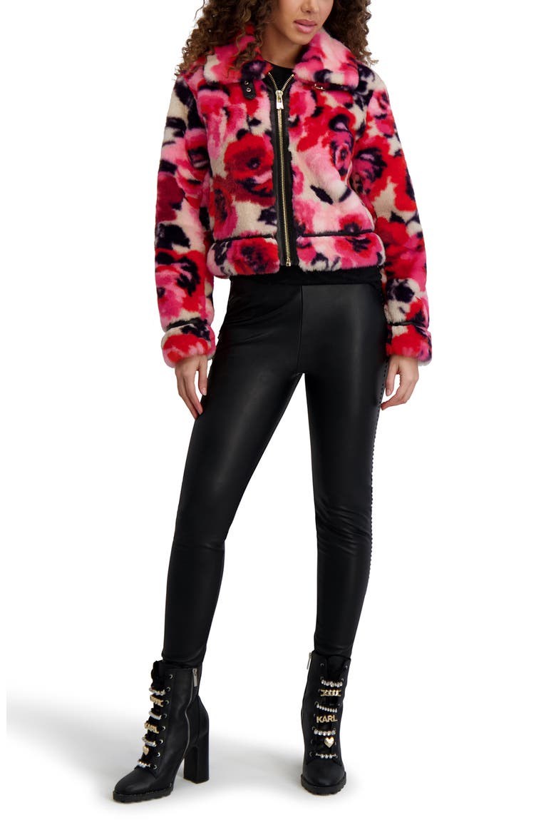 Python Print Faux Fur Jacket, Alternate, color, MULTI