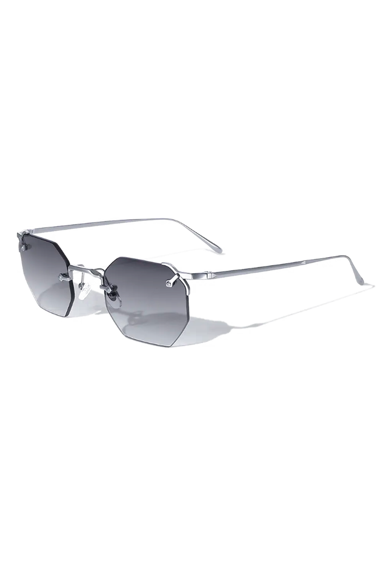 Mykono Rimless Sunglasses, Alternate, color, Black