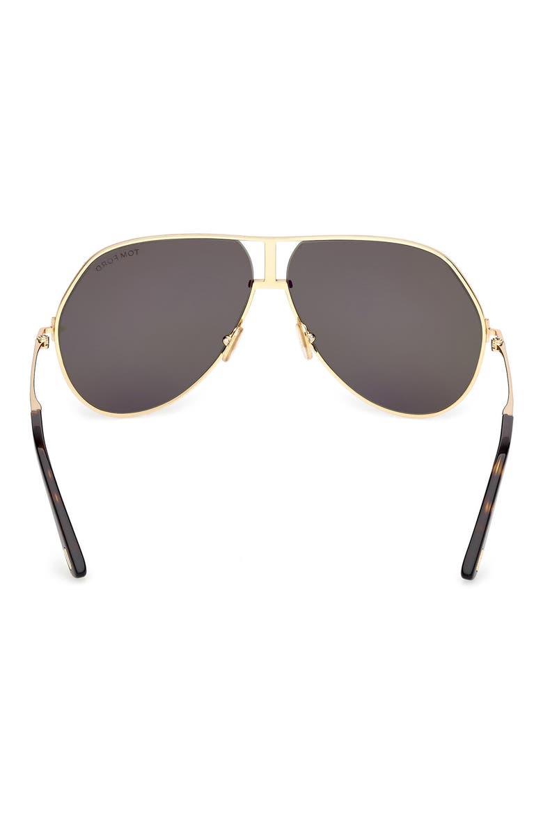 63mm Oversize Navigator Sunglasses, Alternate, color, SHINY DEEP GOLD / GREEN