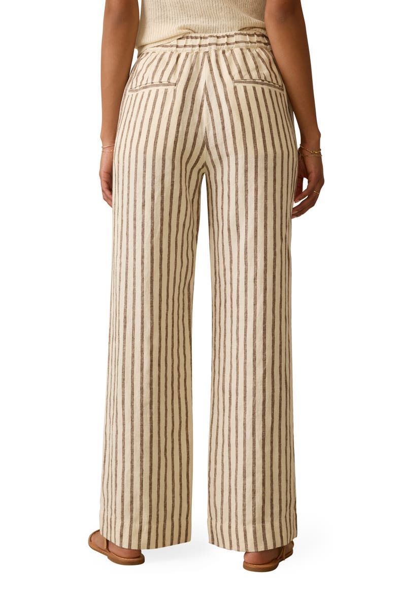 Sun Strider Wide Leg Linen Pants, Alternate, color, COCOA GROVE STRIPE