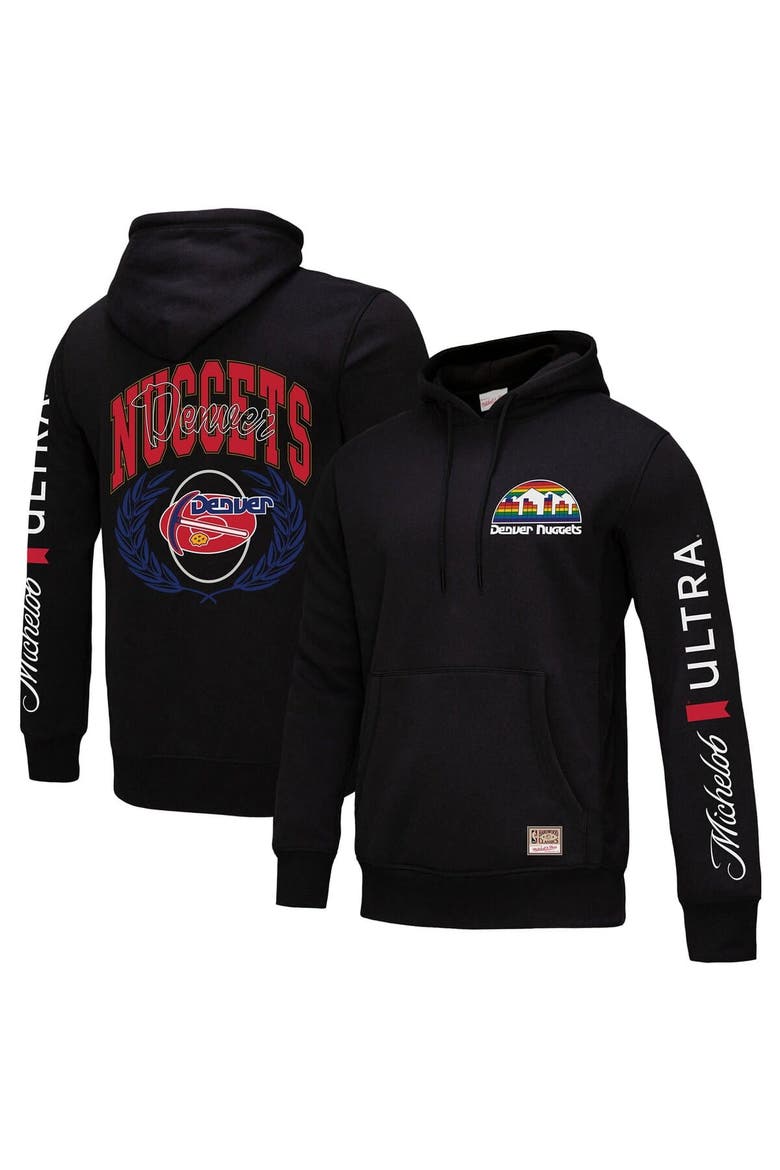 Men's Mitchell & Ness Black Denver Nuggets NBA x Michelob Ultra Swish & Sip Pullover Hoodie, Main, color, Black