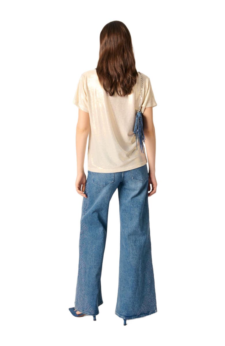 maje Metallic T-shirt, Alternate, color, 