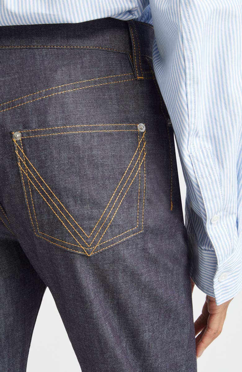 Bottega Veneta Turned Up Straight Leg Jeans, Alternate, color, 4245 Indigo