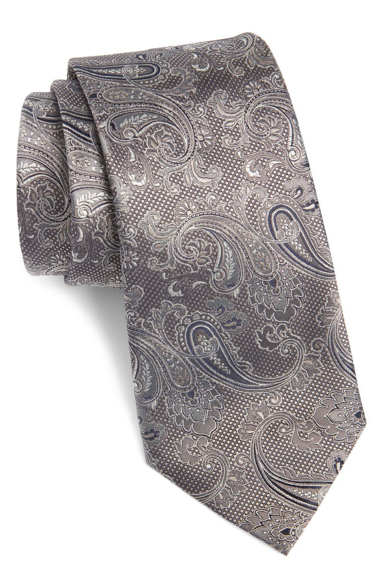 Canali Paisley Silk Tie, Main, color, 