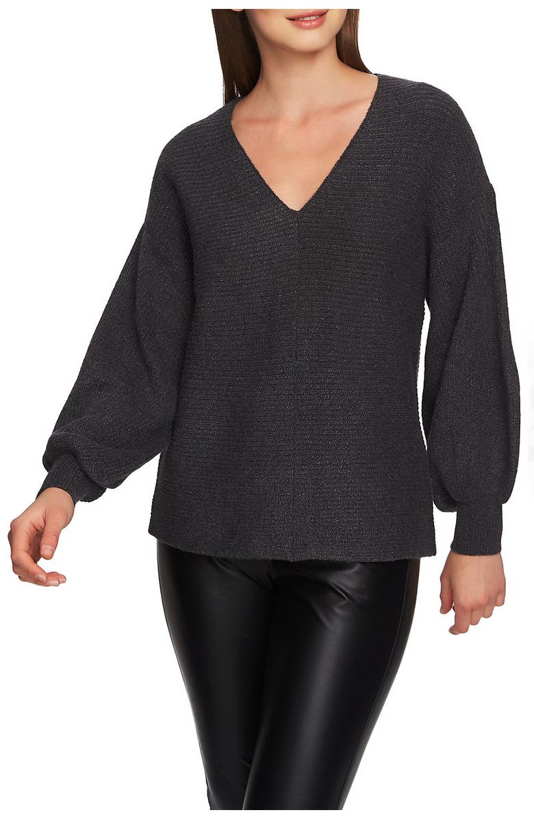 1.STATE Blouson Sleeve V-Neck Sweater, Alternate, color,