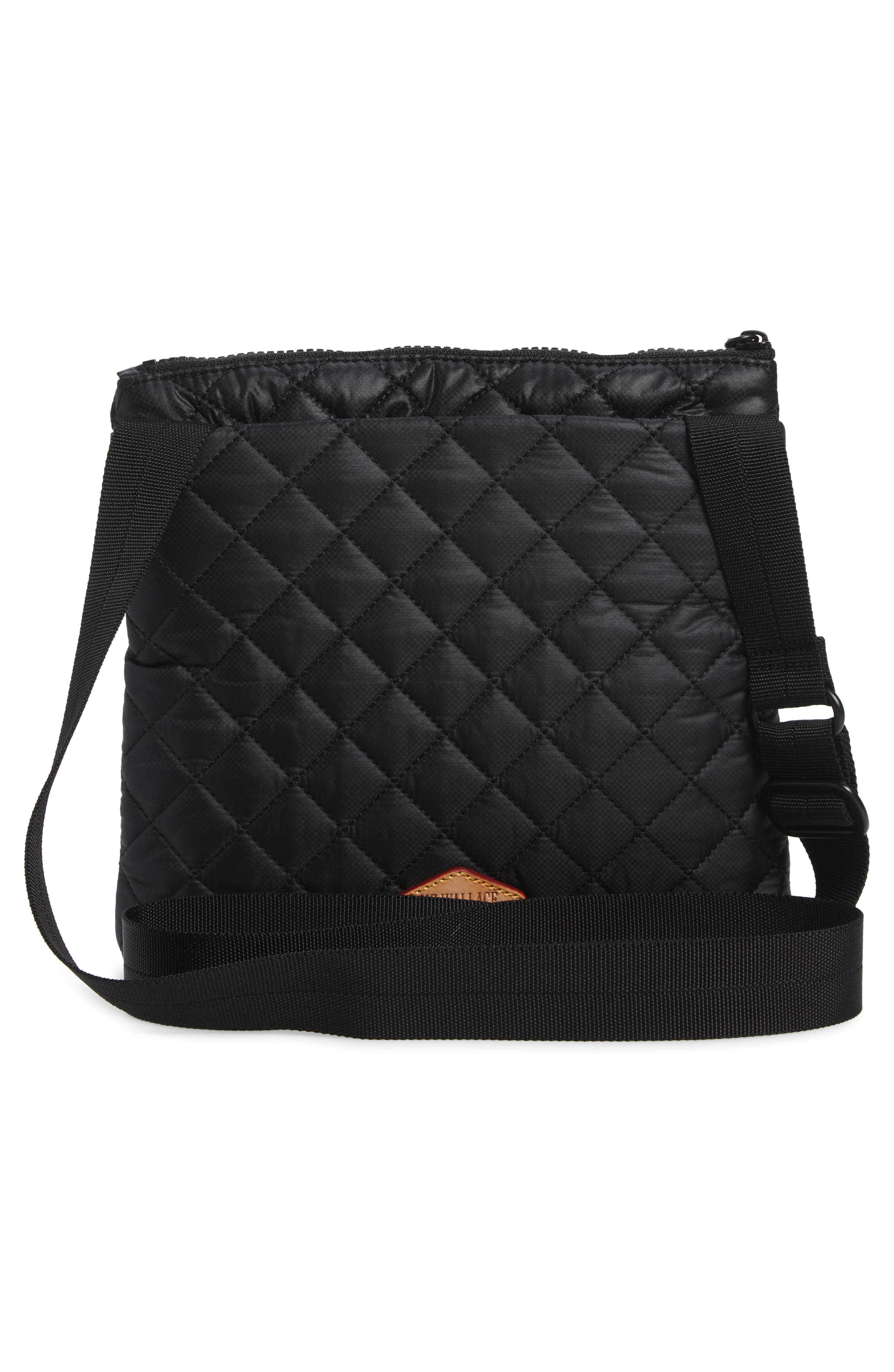 MZ Wallace Metro Quilted Nylon Crossbody Bag, Alternate, color, Black