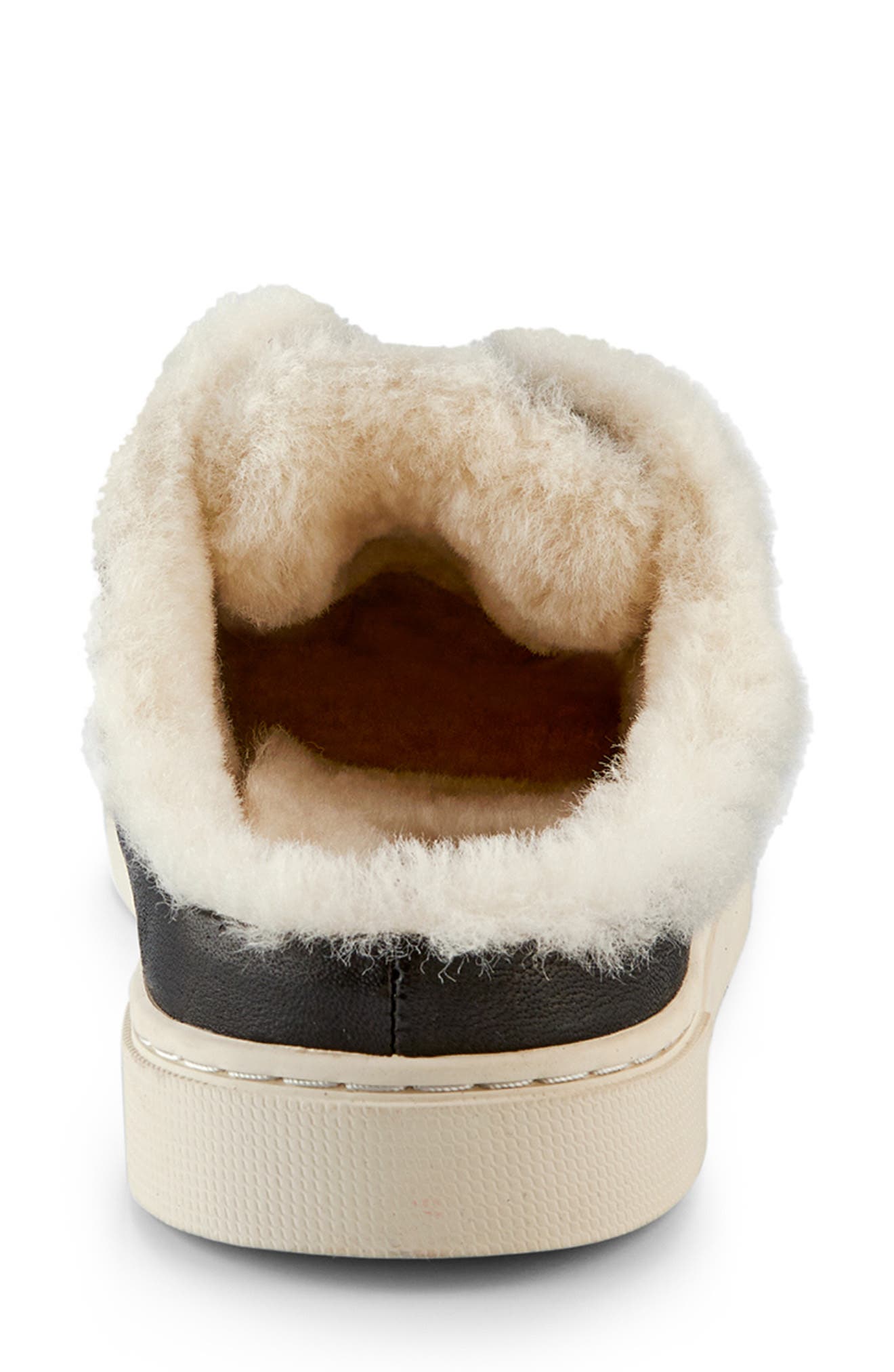 Ivy Genuine Shearling Sneaker Mule, Alternate, color, BLACK