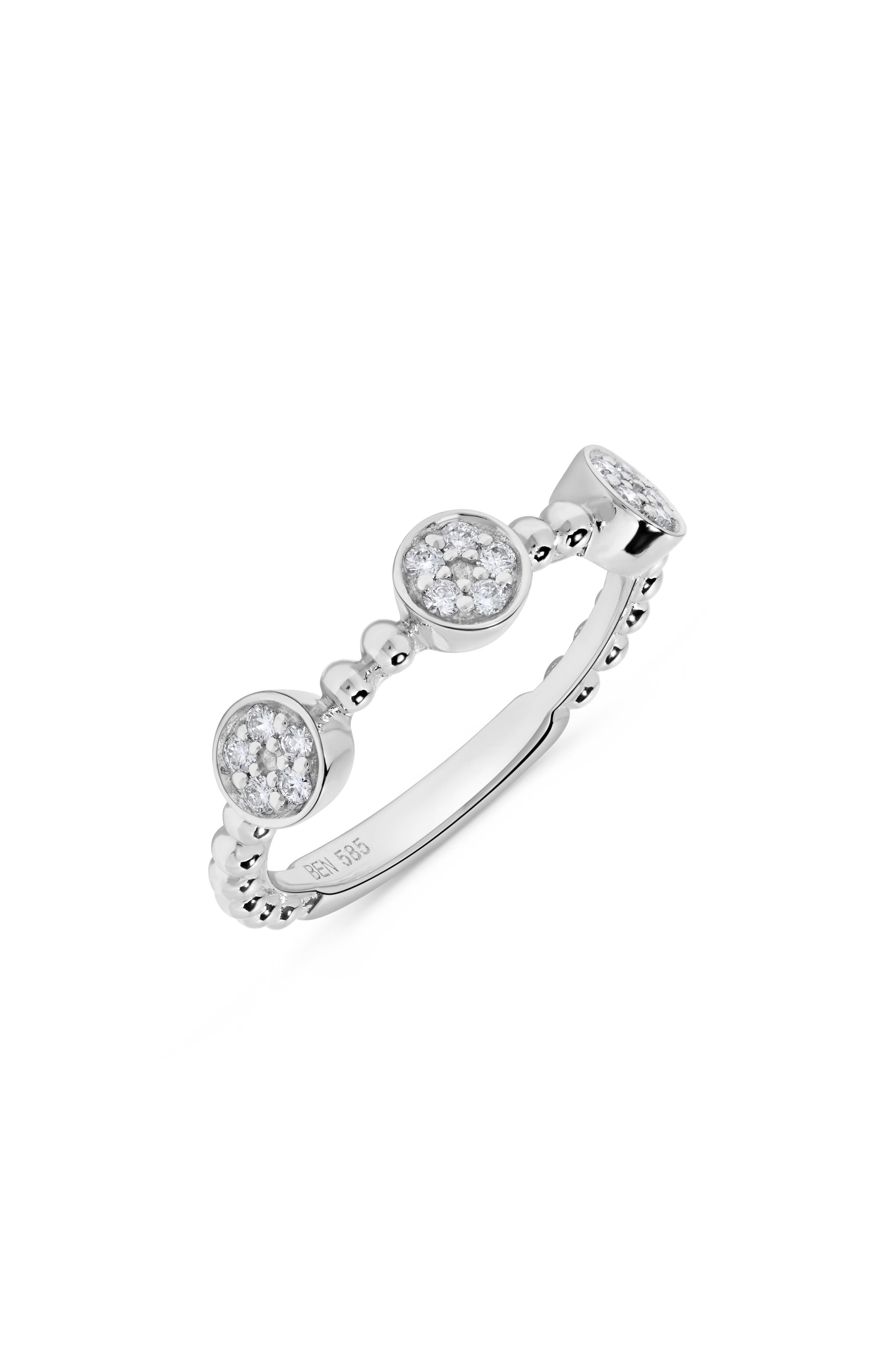 H.J. Namdar Diamond Circle Bead Ring
