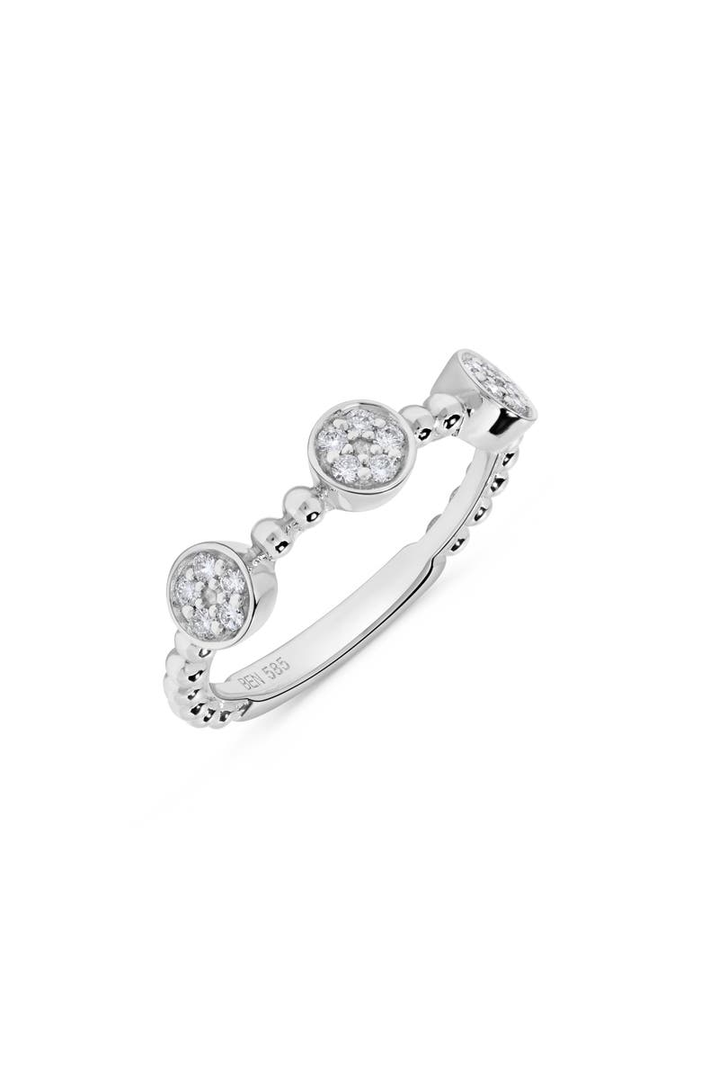 H.J. Namdar Diamond Circle Bead Ring, Main, color, White Gold