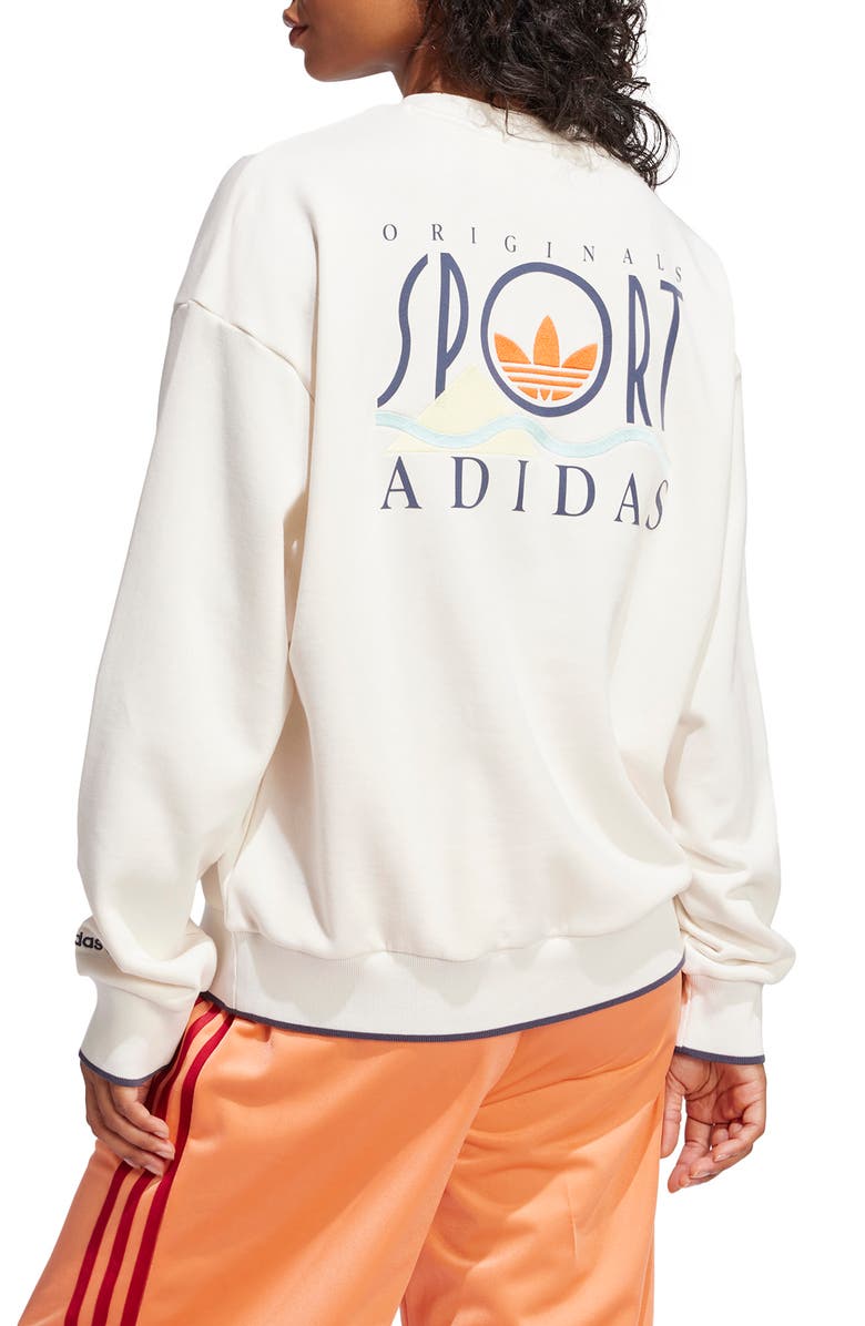 adidas Originals Sports Cotton Crewneck Sweatshirt, Alternate, color, 