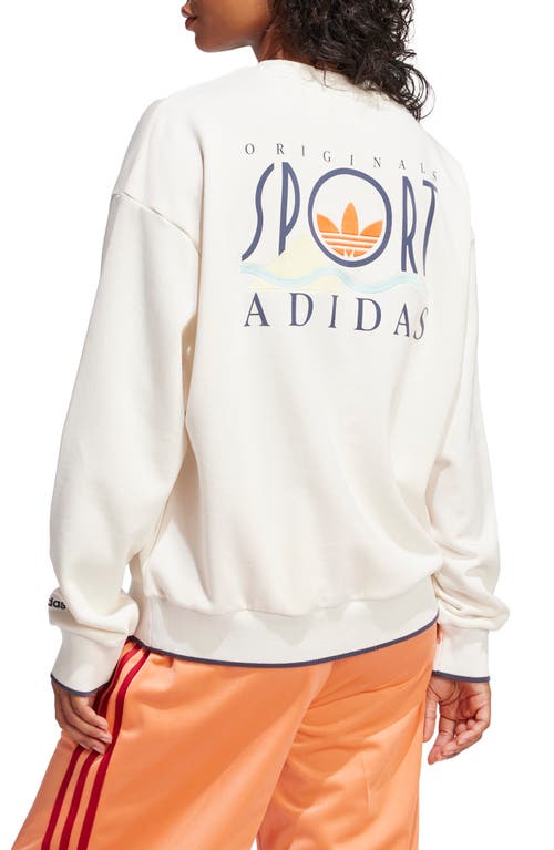 Adidas Originals Sports Cotton Crewneck Sweatshirt In Cloud White