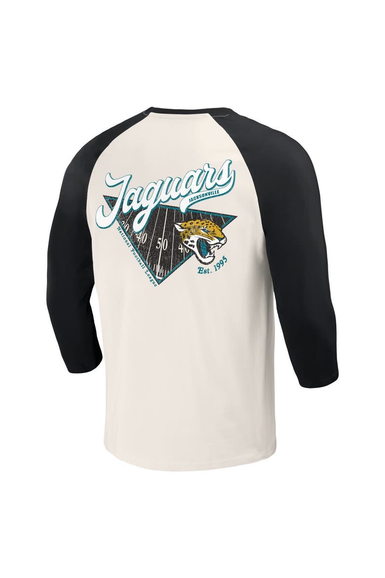 Men's Darius Rucker Collection by Fanatics Black/White Jacksonville Jaguars Raglan 3/4 Sleeve T-Shirt, Alternate, color, Black
