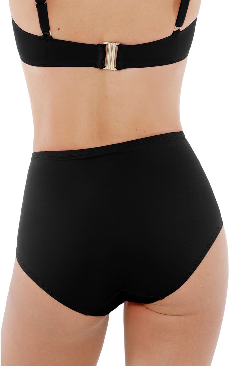 Popilush Shapewear Ruched Tummy Control Bikini Brief, Alternate, color, Midnight Black