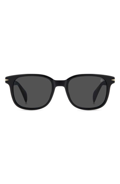 David Beckham Eyewear 53mm Rectangular Sunglasses In Black Striped Brown/grey Ar