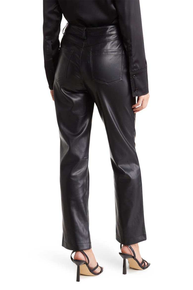 Straight Leg Faux Leather Pants, Alternate, color, BLACK