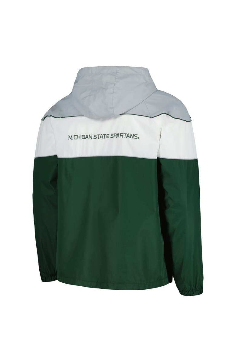 G-III SPORTS BY CARL BANKS Men's G-III Sports by Carl Banks Green Michigan State Spartans Center Line Half-Zip Raglan Hoodie Jacket, Alternate, color, Green