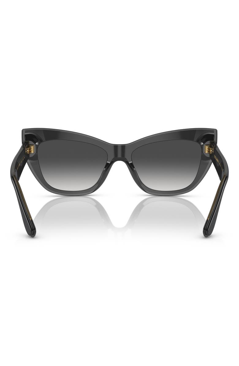 Dolce&Gabbana 54mm Cat Eye Sunglasses, Alternate, color, Black/ Transparent Grey