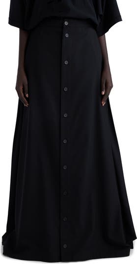 スカート BALENCIAGA Long wool skirt BALENCIAGA | Side And Back Pleat Maxi A-Line Wool Skirt