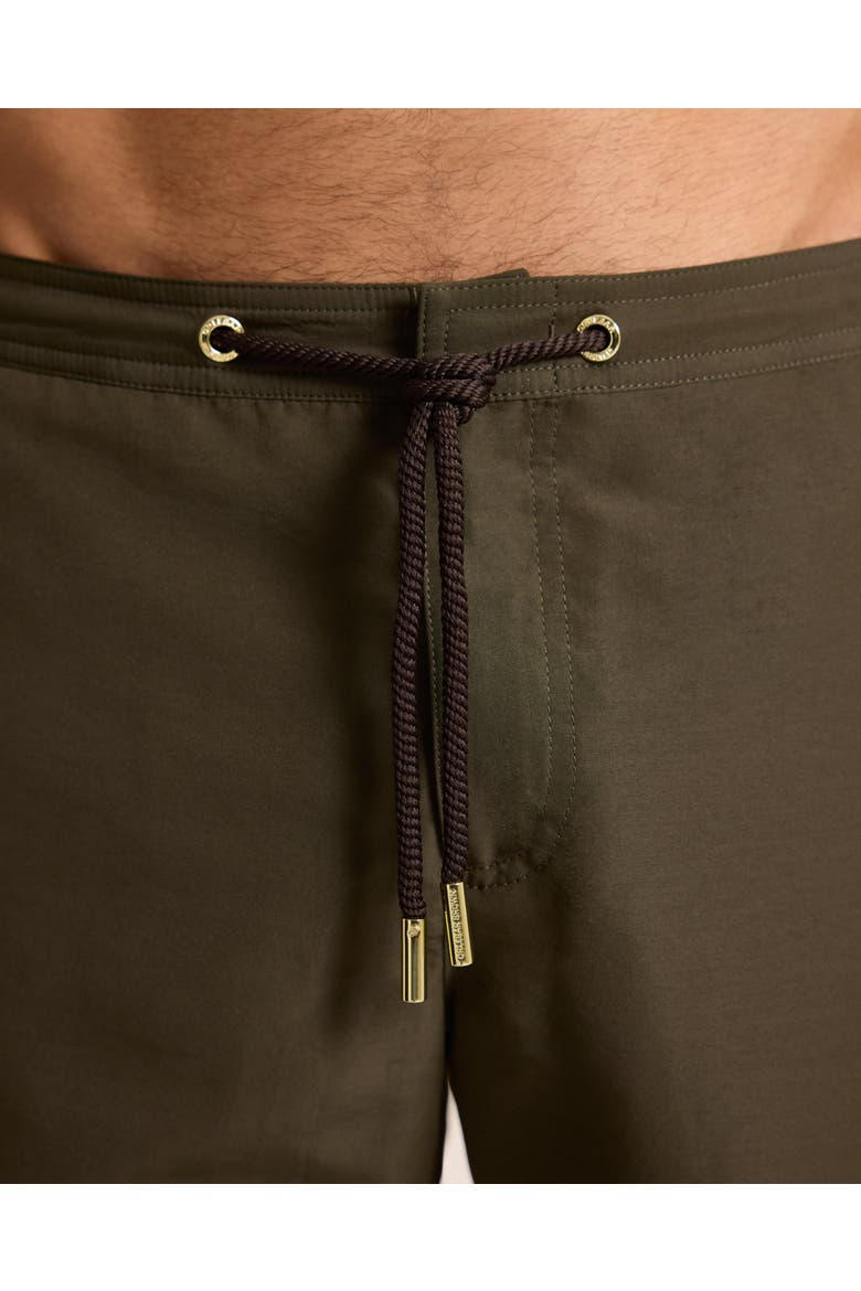 Dane Drawcord Longest-Length Classic Fit Drawcord Swim Shorts, Alternate, color, BAYLEAF GREEN