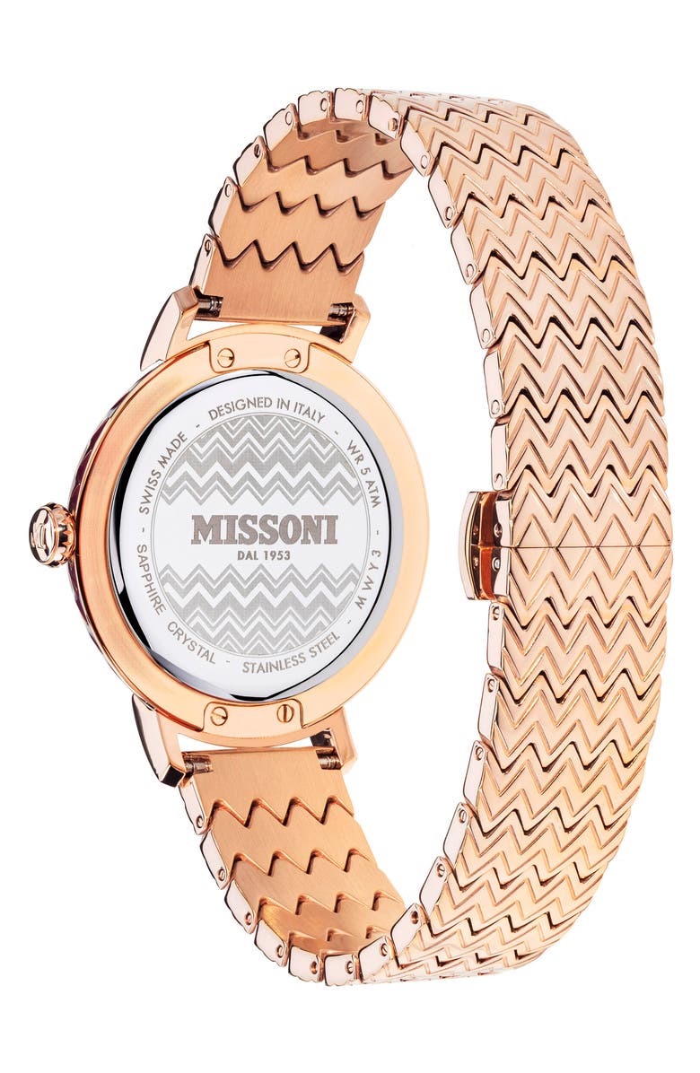 Missoni Chevron Joy Diamond Bracelet Watch, 37mm, Alternate, color, 