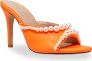 CHASE AND CHLOE Faux Pearl Embellished Sandal