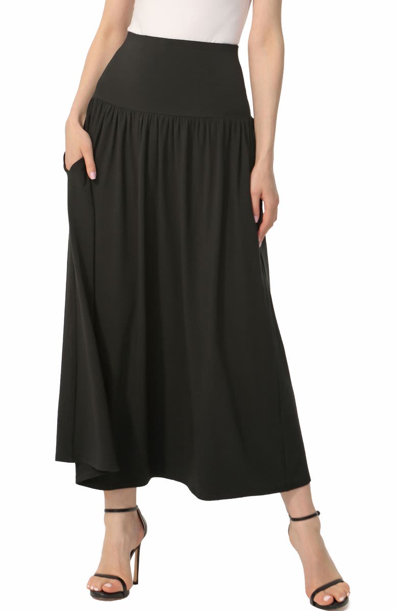 Kimi & Kai Women's Tiered Maxi Skirt, Main, color, Black