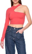 Susana Monaco One-Shoulder Cutout Crop Top