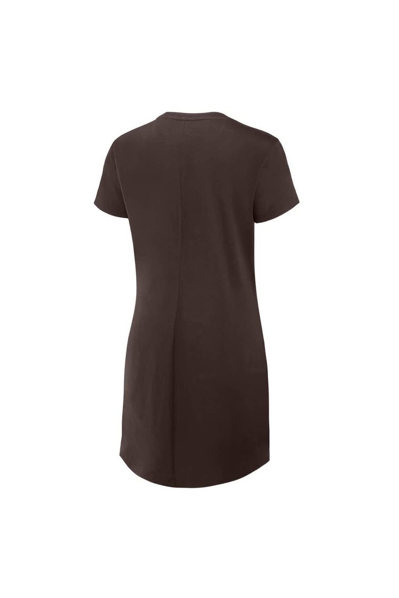 Women's Fanatics Brown San Diego Padres Ruched Drape T-Shirt Dress, Alternate, color, Brown