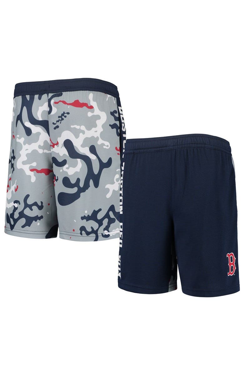 Outerstuff Youth Navy Boston Red Sox Camo Newsies Active Shorts, Main, color, Navy