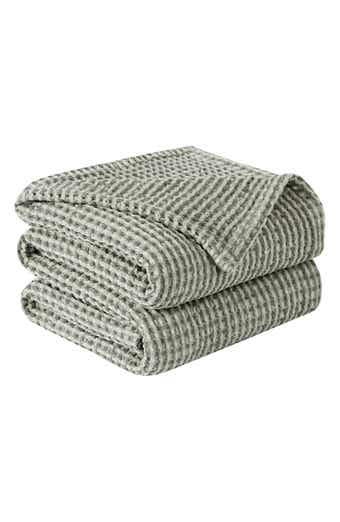 Tama Cotton Waffle Textured Throw Blanket