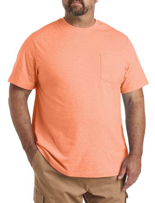 Harbor Bay By Dxl Big & Tall Moisture-wicking Pocket T-shirt In Orange