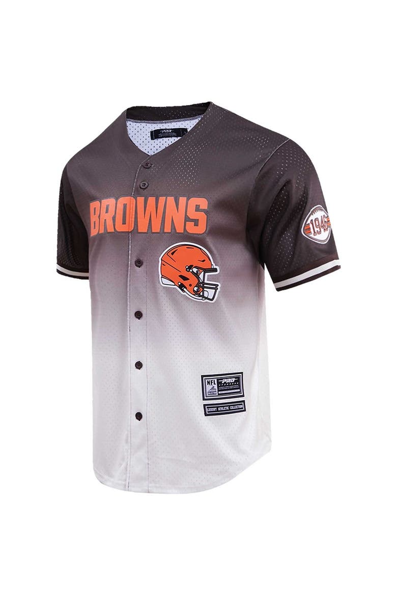 Men's Pro Standard Brown/Cream Cleveland Browns Ombre Mesh Button-Up Shirt, Alternate, color, Brown